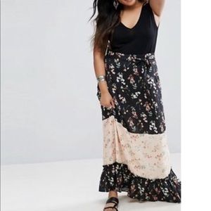 ASOS CURVE maxi boho floral skirt NWT